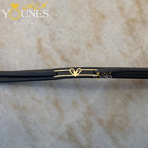 دستبند طلا چرم قلبی زنانه